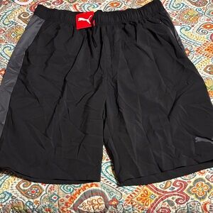 NWT Puma Men's Black and Gray Sports Shorts size xl